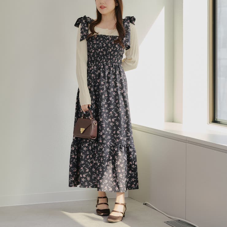 【1枚着でも♪】シャーリングロングワンピース | NICE CLAUP / OLIVE des OLIVE　OUTLET | 詳細画像16 