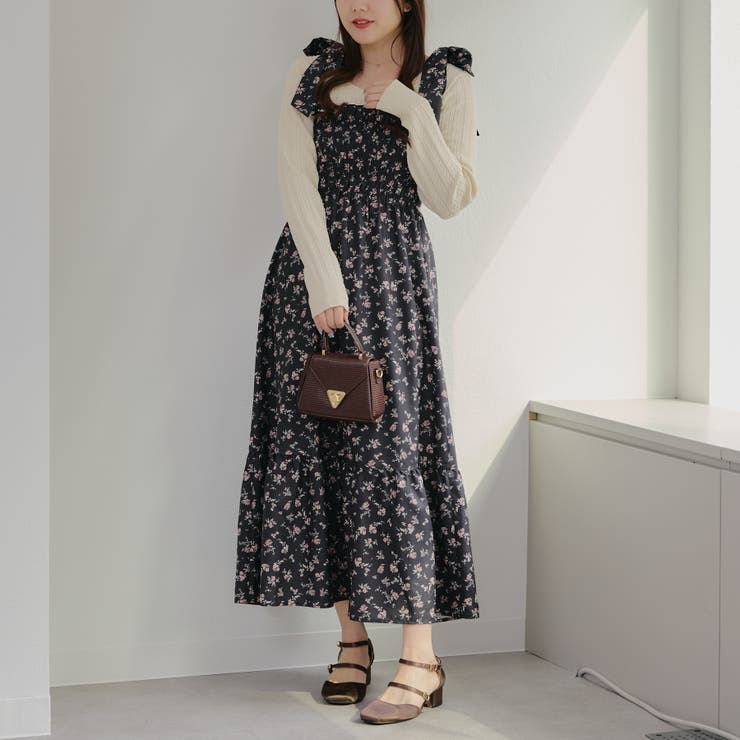 【1枚着でも♪】シャーリングロングワンピース | NICE CLAUP / OLIVE des OLIVE　OUTLET | 詳細画像17 