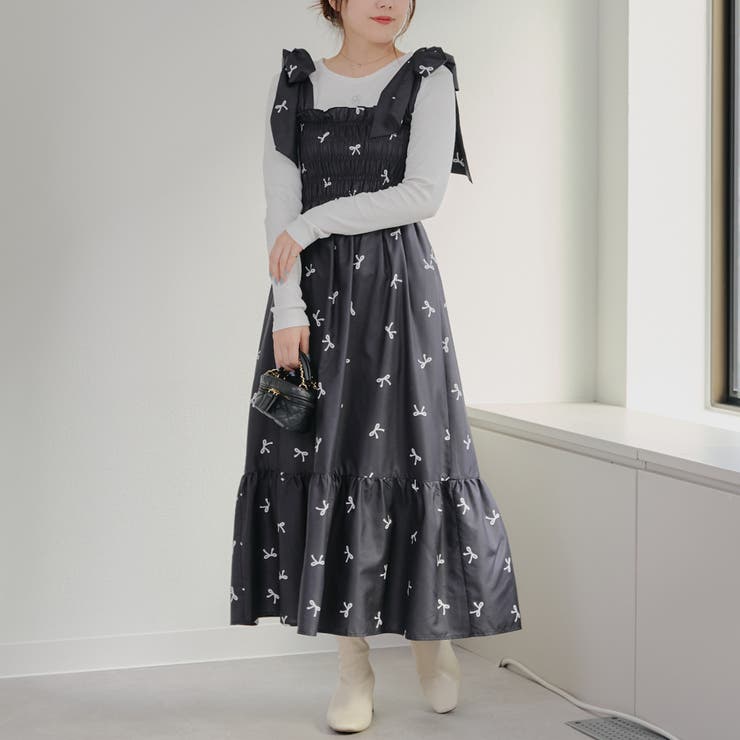 【1枚着でも♪】シャーリングロングワンピース | NICE CLAUP / OLIVE des OLIVE　OUTLET | 詳細画像23 