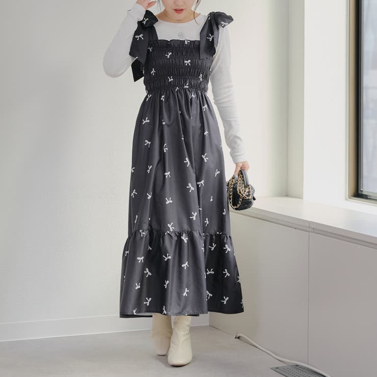 【1枚着でも♪】シャーリングロングワンピース | NICE CLAUP / OLIVE des OLIVE　OUTLET | 詳細画像24 