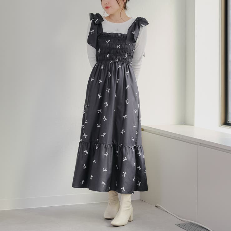 【1枚着でも♪】シャーリングロングワンピース | NICE CLAUP / OLIVE des OLIVE　OUTLET | 詳細画像26 