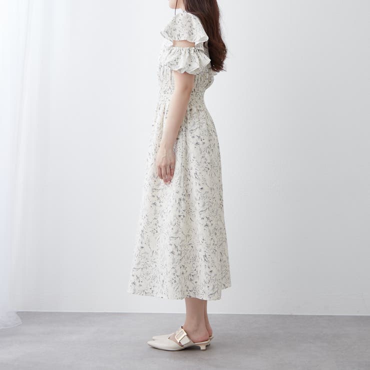 花柄袖開きワンピ[品番：NCLW0015794]｜NICE CLAUP / OLIVE des