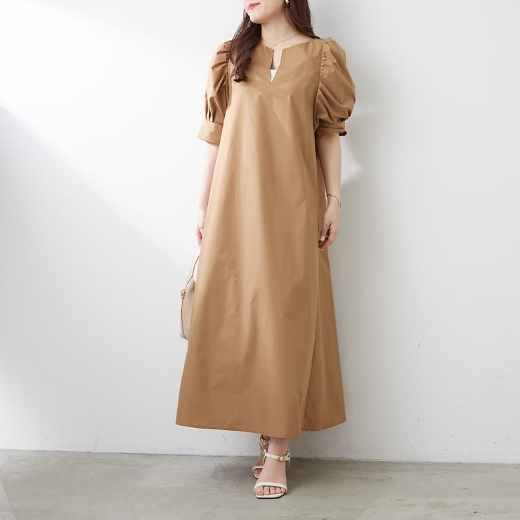 1枚でキマる！パフスリーブキーネックワンピース | NICE CLAUP / OLIVE des OLIVE　OUTLET | 詳細画像11 
