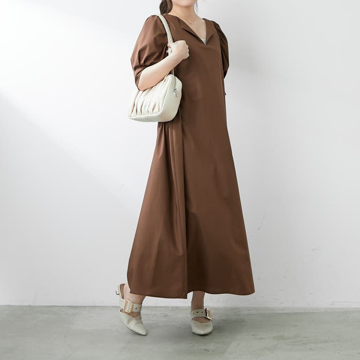 1枚でキマる！パフスリーブキーネックワンピース | NICE CLAUP / OLIVE des OLIVE　OUTLET | 詳細画像19 
