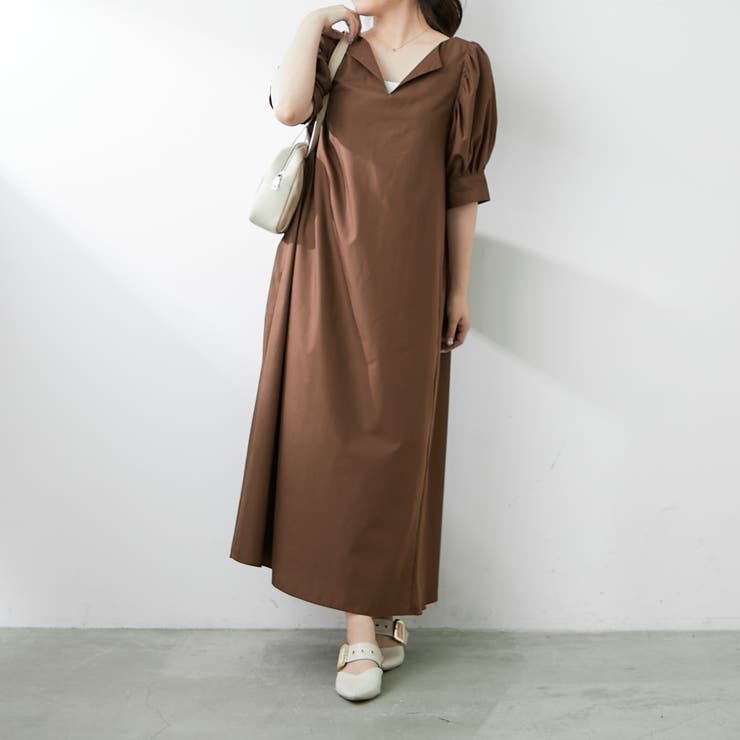 1枚でキマる！パフスリーブキーネックワンピース | NICE CLAUP / OLIVE des OLIVE　OUTLET | 詳細画像20 