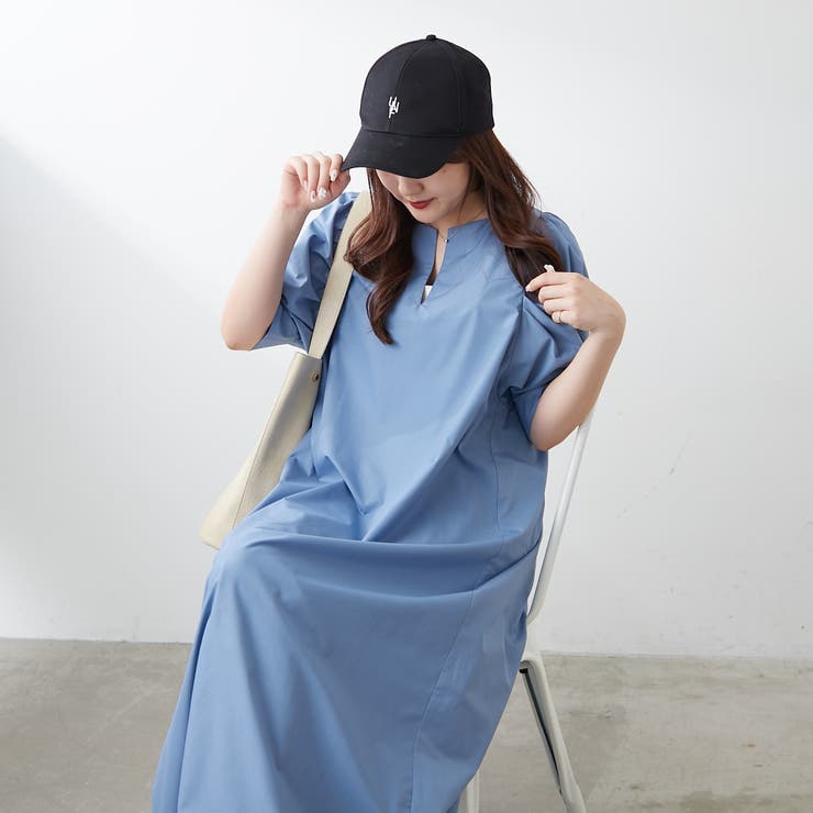 仲夏物語　cute nurse ワンピース 1枚でキマる！パフスリーブキーネックワンピース[品番