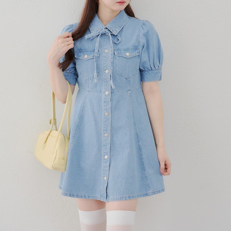 ❤️25新作 新品♡ SelfPortrai 青デニムミニワンピース♡　E64 新品ZARA完売品】デニム ミニワンピースTRF XS - メルカリ