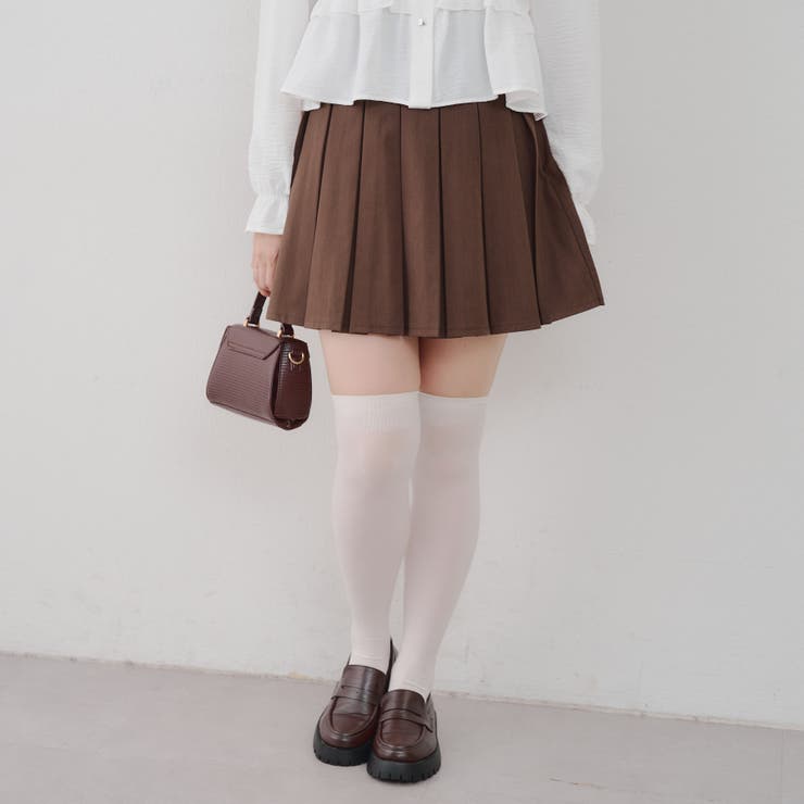 ブラウン | 【セットアップ対応】BOXプリーツミニスカート | NICE CLAUP / OLIVE des OLIVE　OUTLET