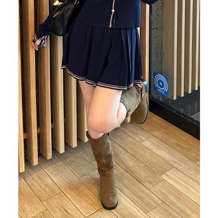 【セットアップ対応】裾ライン入りプリーツミニスカート | NICE CLAUP / OLIVE des OLIVE　OUTLET | 詳細画像4 