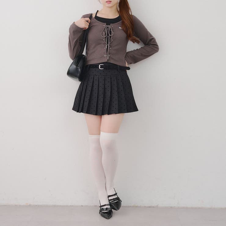 ドットベルト付プリーツミニスカート | NICE CLAUP / OLIVE des OLIVE　OUTLET | 詳細画像17 