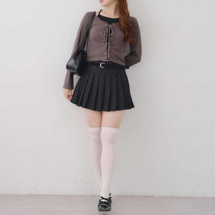 ドットベルト付プリーツミニスカート | NICE CLAUP / OLIVE des OLIVE　OUTLET | 詳細画像18 