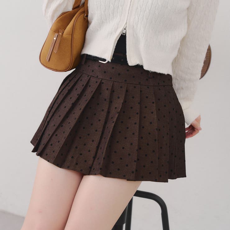 ドットベルト付プリーツミニスカート | NICE CLAUP / OLIVE des OLIVE　OUTLET | 詳細画像20 
