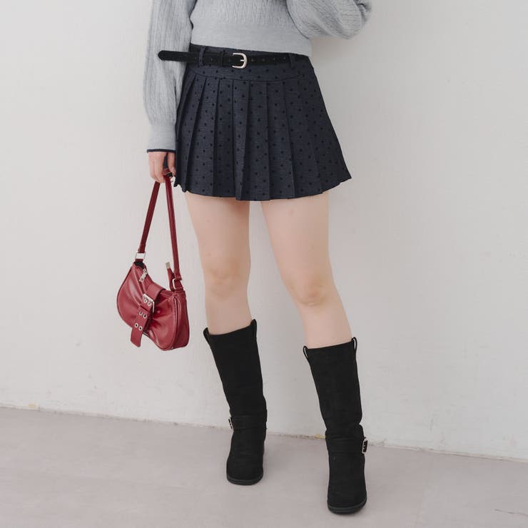 ドットベルト付プリーツミニスカート | NICE CLAUP / OLIVE des OLIVE　OUTLET | 詳細画像31 