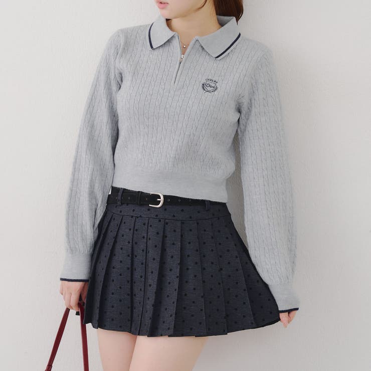 ドットベルト付プリーツミニスカート | NICE CLAUP / OLIVE des OLIVE　OUTLET | 詳細画像34 