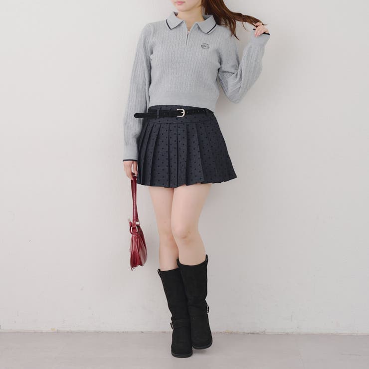 ドットベルト付プリーツミニスカート | NICE CLAUP / OLIVE des OLIVE　OUTLET | 詳細画像37 