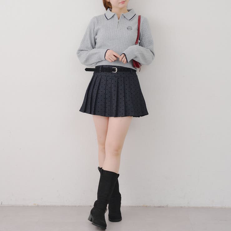 ドットベルト付プリーツミニスカート | NICE CLAUP / OLIVE des OLIVE　OUTLET | 詳細画像38 