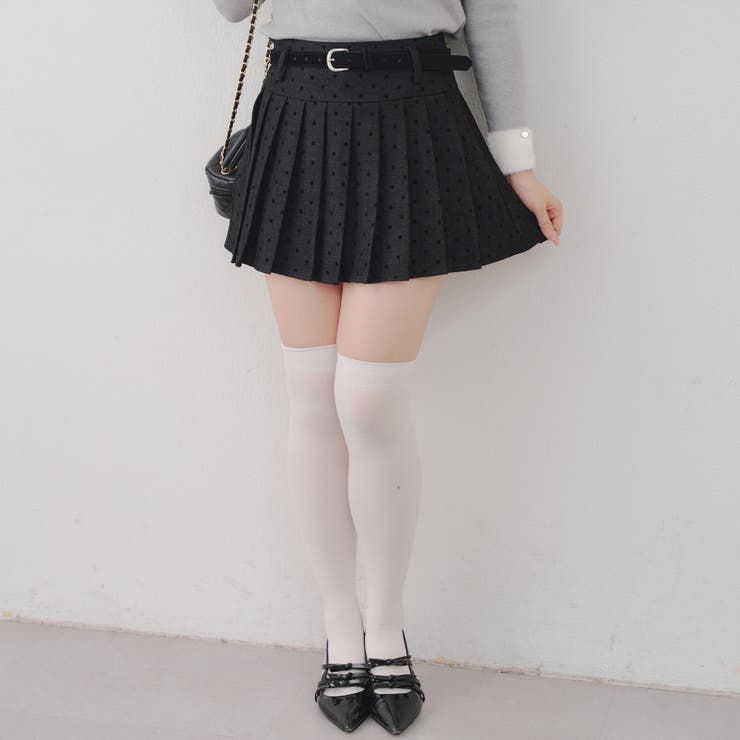 ドットベルト付プリーツミニスカート | NICE CLAUP / OLIVE des OLIVE　OUTLET | 詳細画像3 