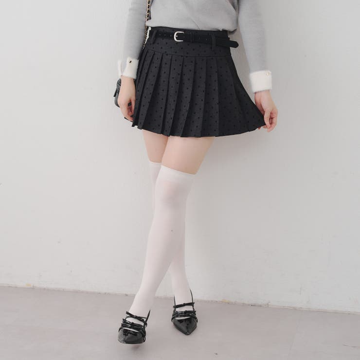 ドットベルト付プリーツミニスカート | NICE CLAUP / OLIVE des OLIVE　OUTLET | 詳細画像4 