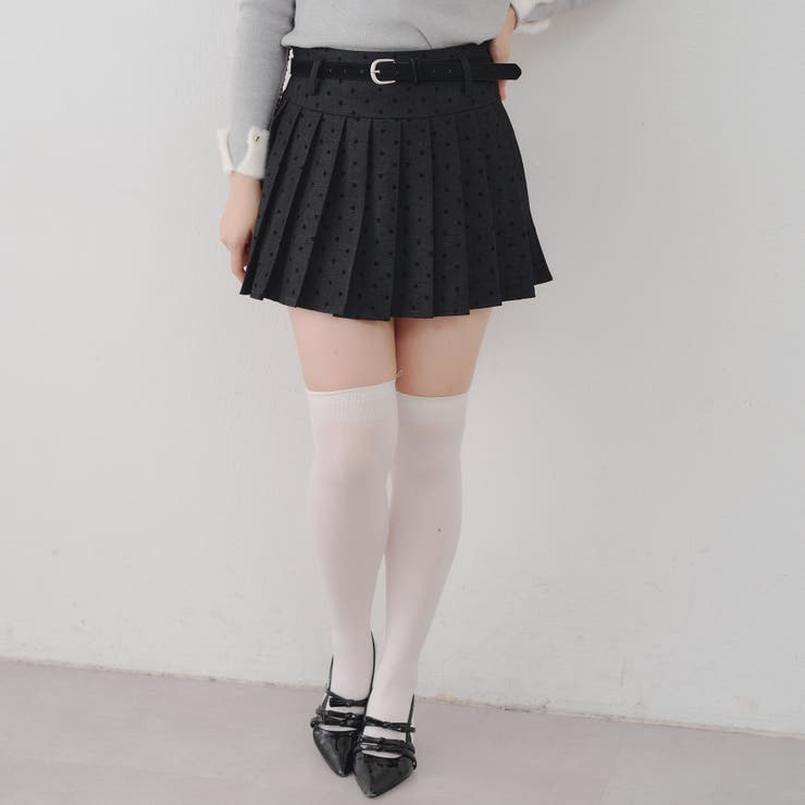 ドットベルト付プリーツミニスカート | NICE CLAUP / OLIVE des OLIVE　OUTLET | 詳細画像5 