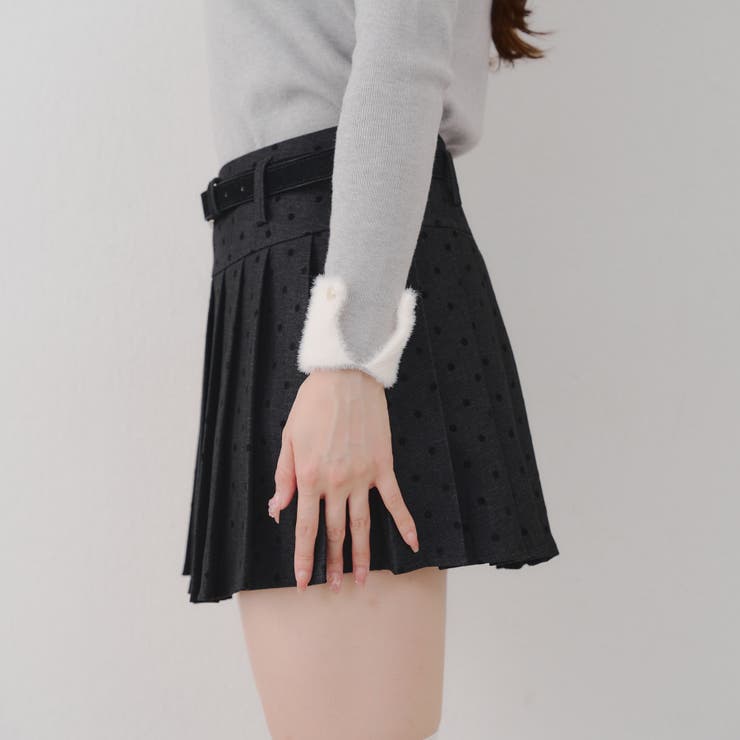 ドットベルト付プリーツミニスカート | NICE CLAUP / OLIVE des OLIVE　OUTLET | 詳細画像45 