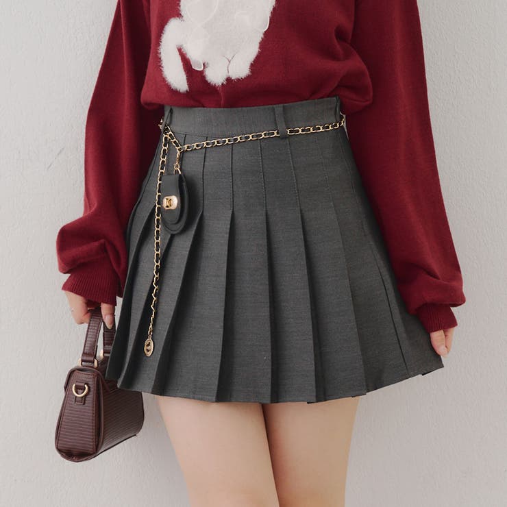 チャーム付プリーツミニスカート | NICE CLAUP / OLIVE des OLIVE　OUTLET | 詳細画像1 