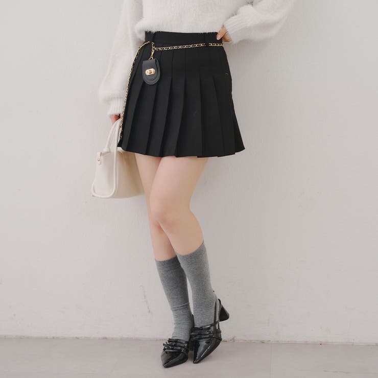 チャーム付プリーツミニスカート | NICE CLAUP / OLIVE des OLIVE　OUTLET | 詳細画像3 