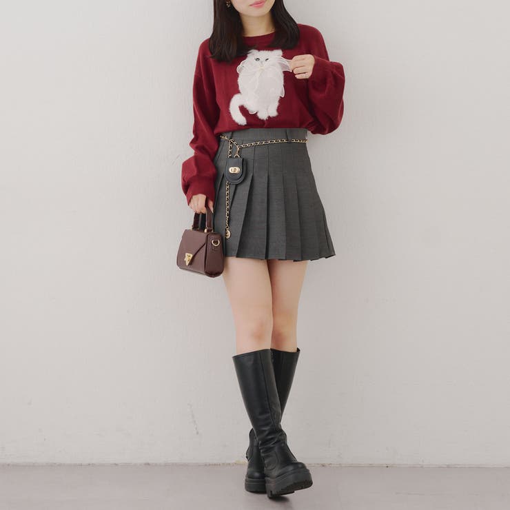 チャーム付プリーツミニスカート | NICE CLAUP / OLIVE des OLIVE　OUTLET | 詳細画像17 