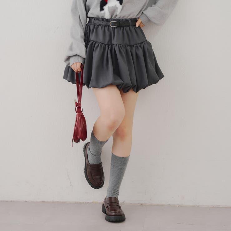 ベルト付バルーンミニスカート[品番：OLOW0016831]｜RMAF NICE CLAUP