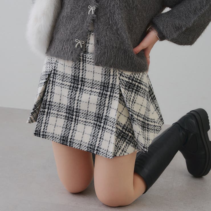 チェックプリーツミニスカート | RMAF　NICE CLAUP / OLIVE des OLIVE | 詳細画像1 