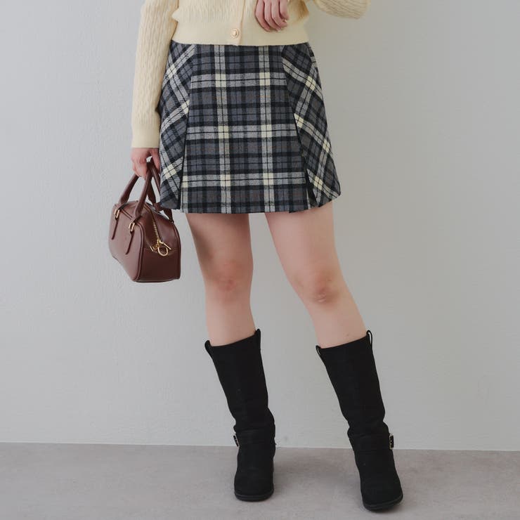 グレー | チェックプリーツミニスカート | RMAF　NICE CLAUP / OLIVE des OLIVE