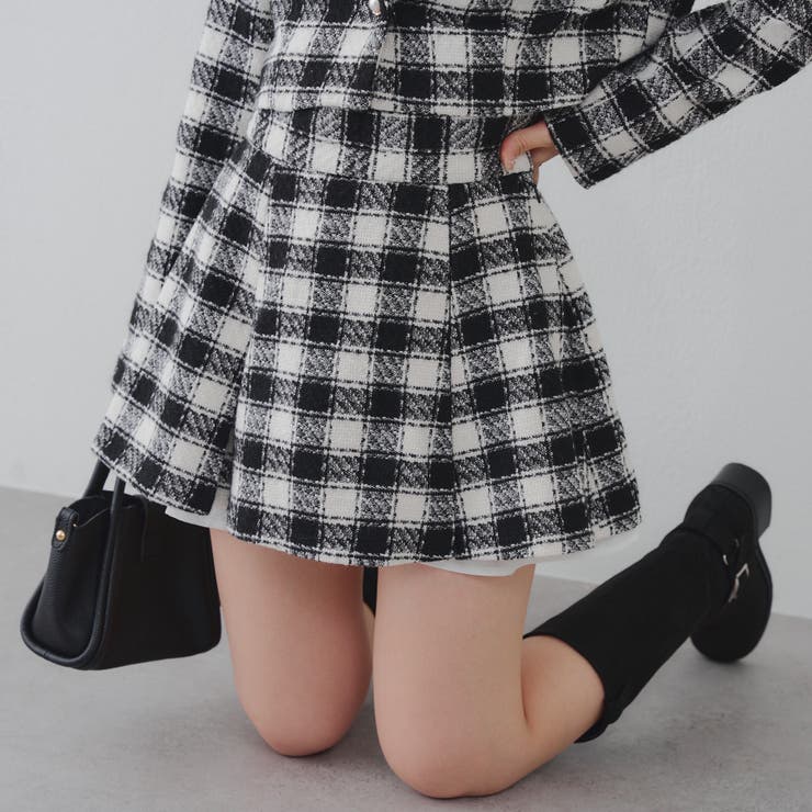 【セットアップ対応】ツイード裾チラリミニスカート | RMAF　NICE CLAUP / OLIVE des OLIVE | 詳細画像1 