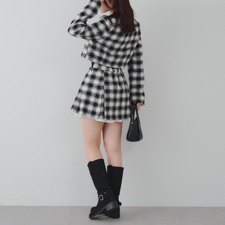 【セットアップ対応】ツイード裾チラリミニスカート | RMAF　NICE CLAUP / OLIVE des OLIVE | 詳細画像8 