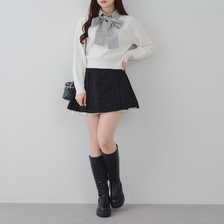 【セットアップ対応】ツイード裾チラリミニスカート | RMAF　NICE CLAUP / OLIVE des OLIVE | 詳細画像30 