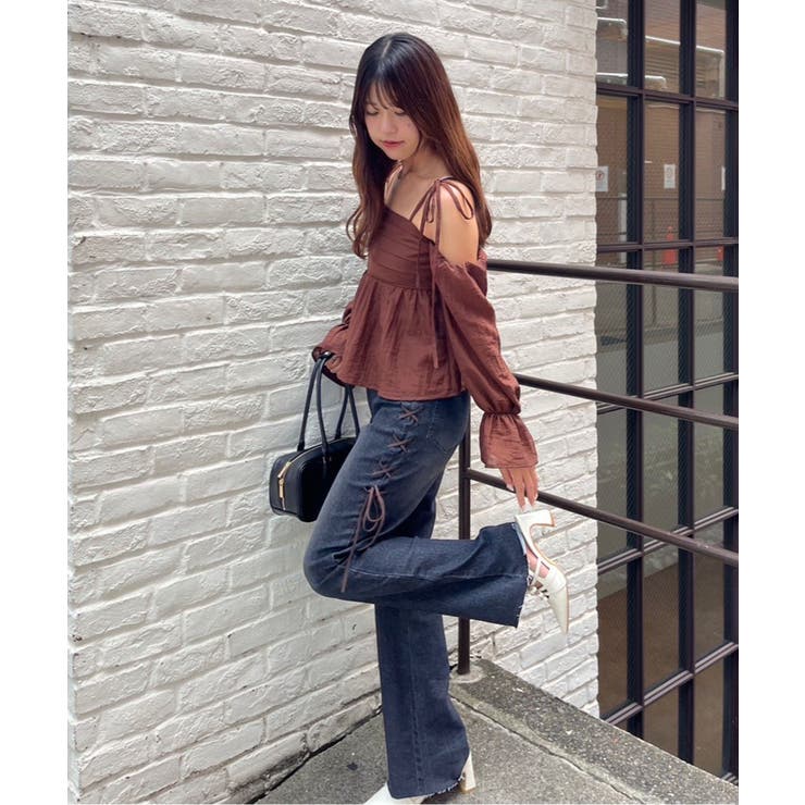 脇レースアップフレアパンツ | NICE CLAUP / OLIVE des OLIVE　OUTLET | 詳細画像5 