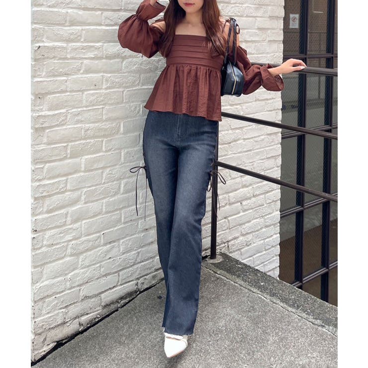 脇レースアップフレアパンツ | NICE CLAUP / OLIVE des OLIVE　OUTLET | 詳細画像6 