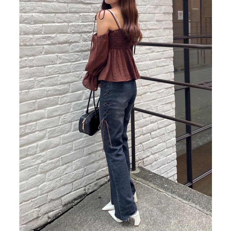 脇レースアップフレアパンツ | NICE CLAUP / OLIVE des OLIVE　OUTLET | 詳細画像8 