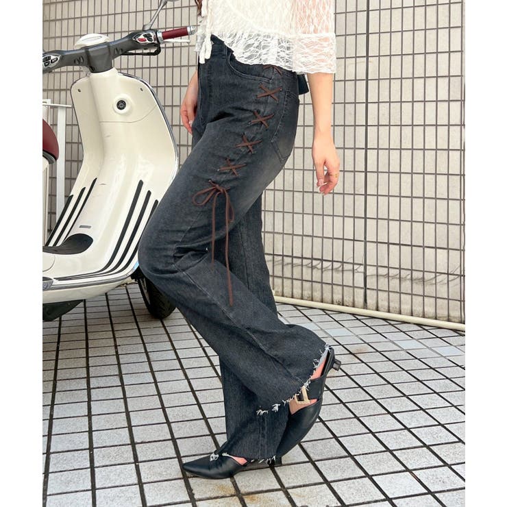 脇レースアップフレアパンツ | NICE CLAUP / OLIVE des OLIVE　OUTLET | 詳細画像13 