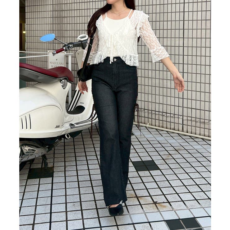 脇レースアップフレアパンツ | NICE CLAUP / OLIVE des OLIVE　OUTLET | 詳細画像18 