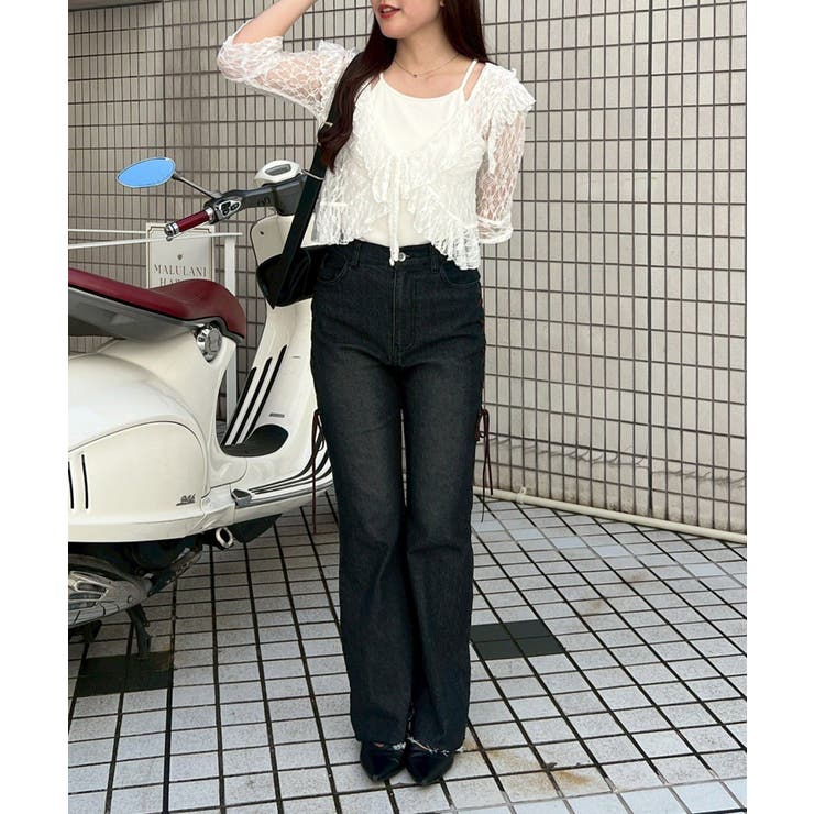 脇レースアップフレアパンツ | NICE CLAUP / OLIVE des OLIVE　OUTLET | 詳細画像19 