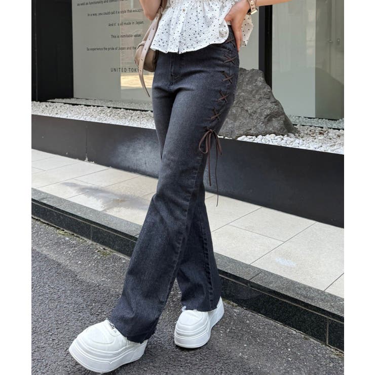 脇レースアップフレアパンツ | NICE CLAUP / OLIVE des OLIVE　OUTLET | 詳細画像21 