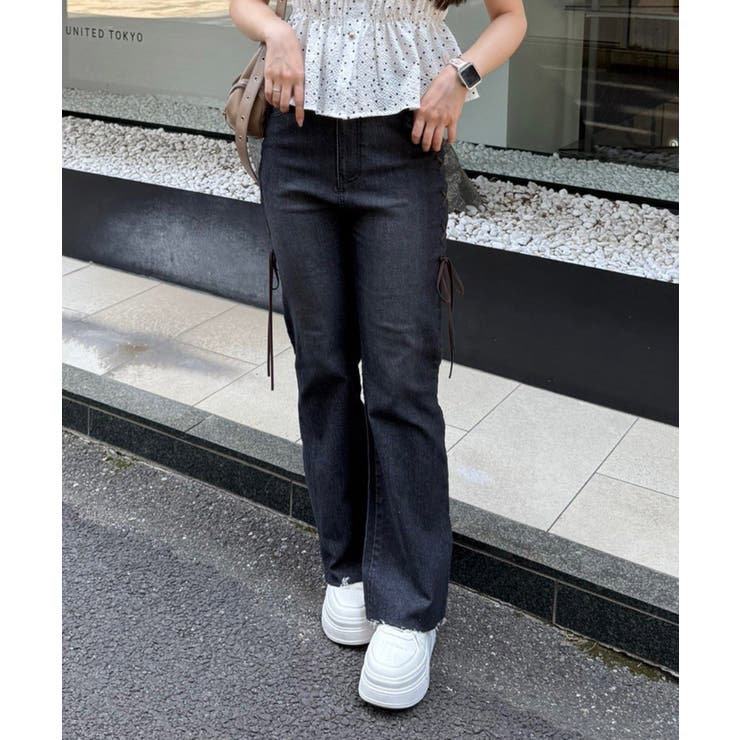 脇レースアップフレアパンツ | NICE CLAUP / OLIVE des OLIVE　OUTLET | 詳細画像24 