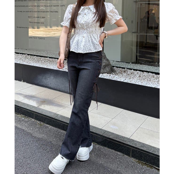 脇レースアップフレアパンツ | NICE CLAUP / OLIVE des OLIVE　OUTLET | 詳細画像28 