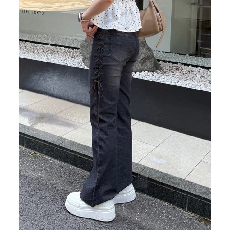 脇レースアップフレアパンツ | NICE CLAUP / OLIVE des OLIVE　OUTLET | 詳細画像29 