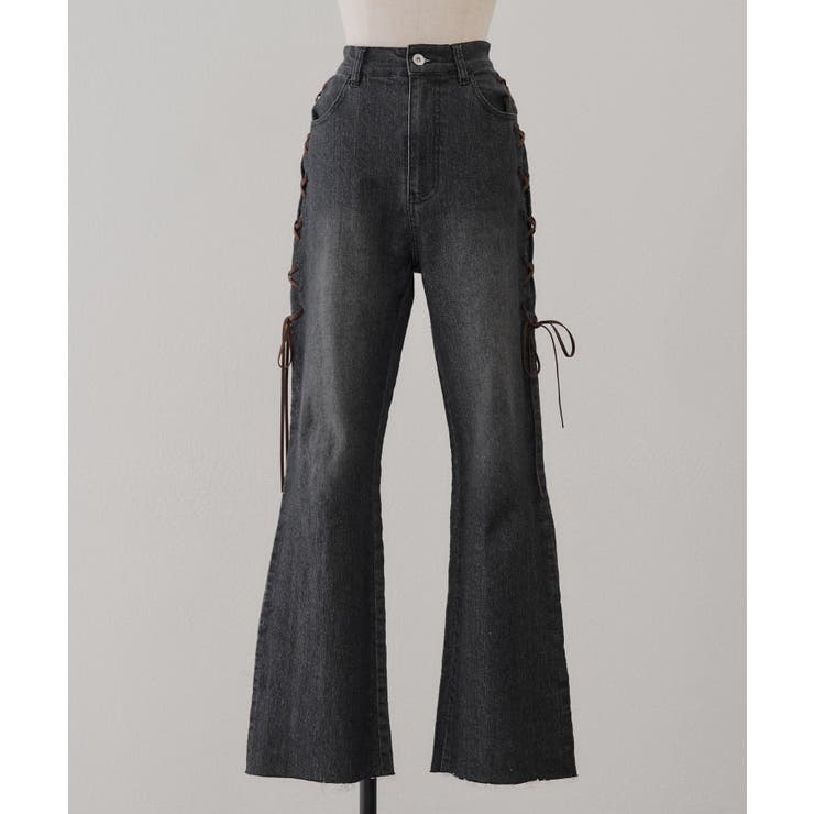 脇レースアップフレアパンツ | NICE CLAUP / OLIVE des OLIVE　OUTLET | 詳細画像32 