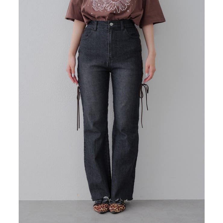 脇レースアップフレアパンツ | NICE CLAUP / OLIVE des OLIVE　OUTLET | 詳細画像33 