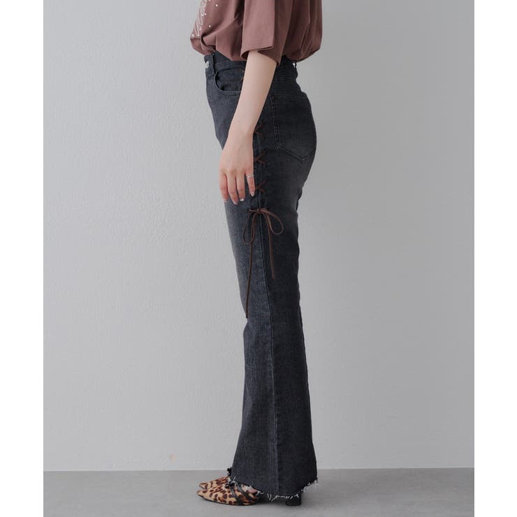 脇レースアップフレアパンツ | NICE CLAUP / OLIVE des OLIVE　OUTLET | 詳細画像34 