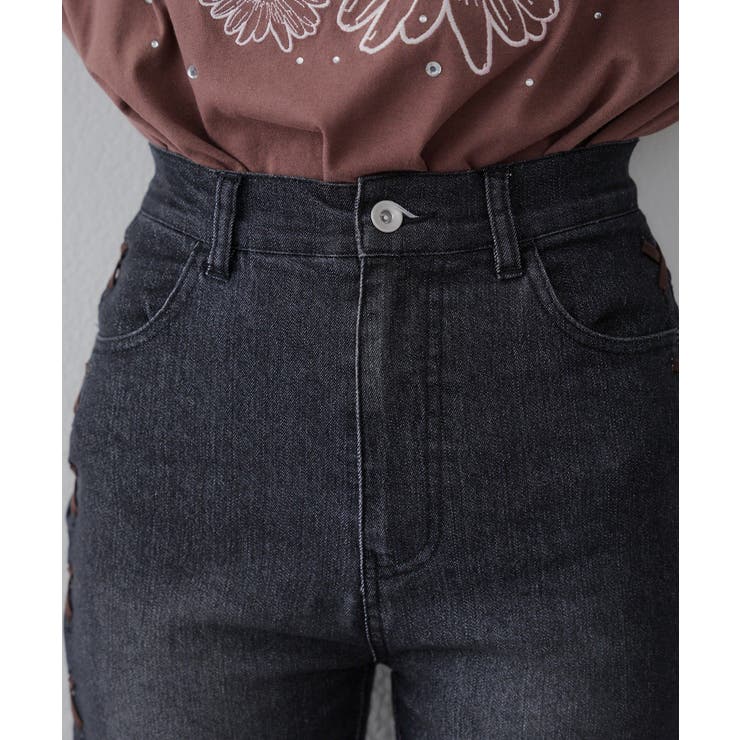 脇レースアップフレアパンツ | NICE CLAUP / OLIVE des OLIVE　OUTLET | 詳細画像37 