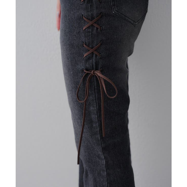 脇レースアップフレアパンツ | NICE CLAUP / OLIVE des OLIVE　OUTLET | 詳細画像39 