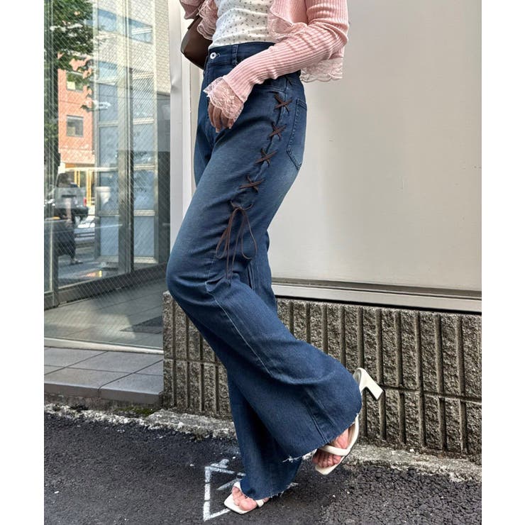 脇レースアップフレアパンツ | NICE CLAUP / OLIVE des OLIVE　OUTLET | 詳細画像41 