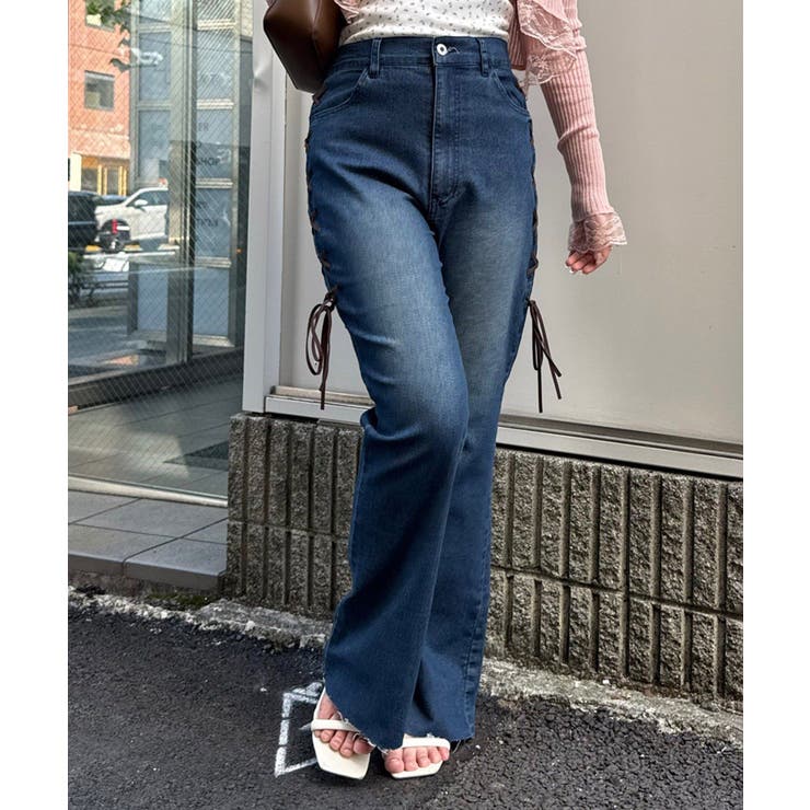 脇レースアップフレアパンツ | NICE CLAUP / OLIVE des OLIVE　OUTLET | 詳細画像42 